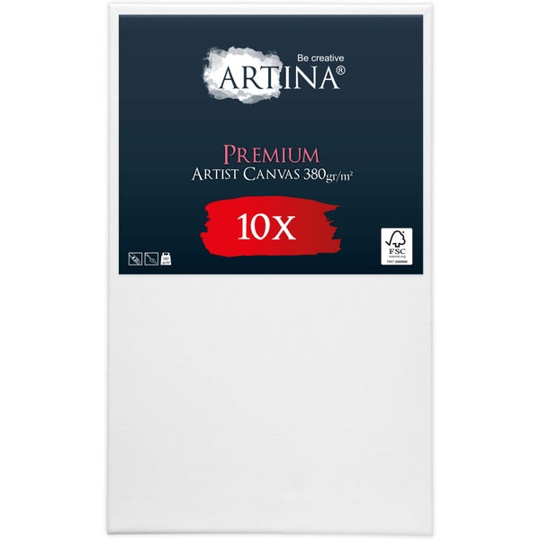 Artina Premium Künstlerleinwand, 380 Gramm pro Quadratmeter, 10 Stück