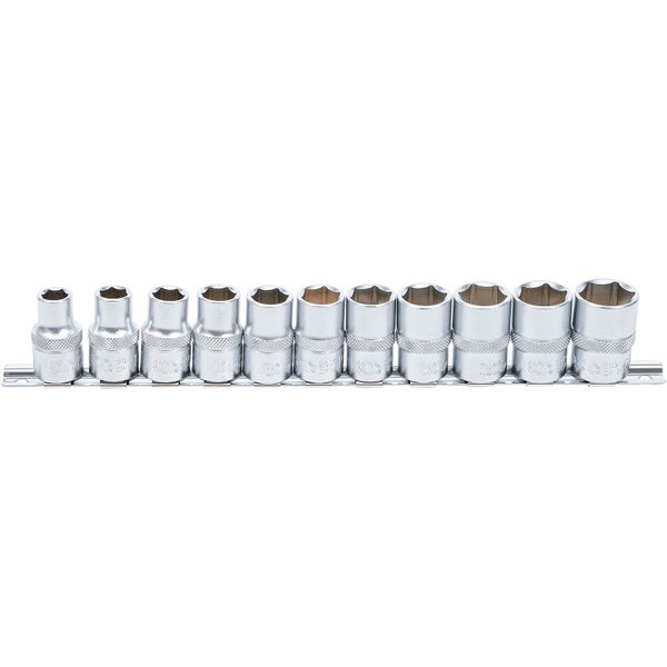 BGS Steckschlüssel-Einsatz-Satz Sechskant Antrieb Innenvierkant 12,5 mm (1/2) SW 10 - 21 mm 11tlg. - 9106