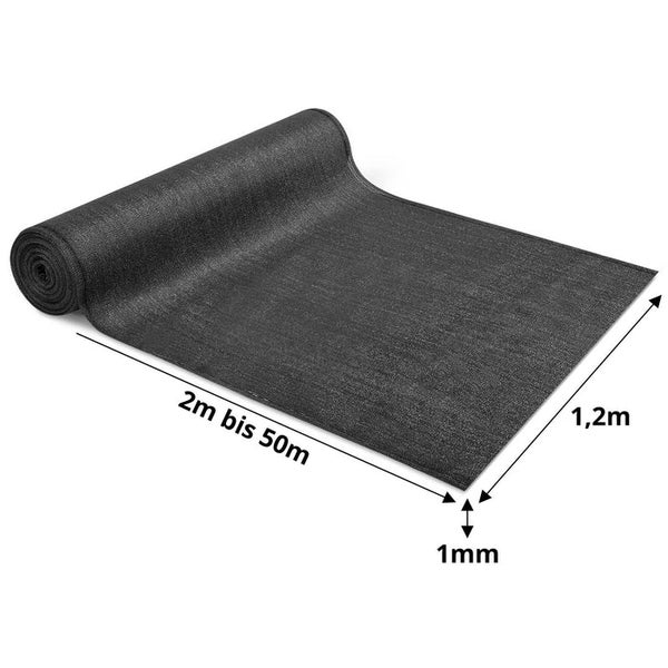 FLOORDIREKT Zaunblende Marius - für Garten & Balkon - Schattiergewebe - Anthrazit - 1,2 x 50 m