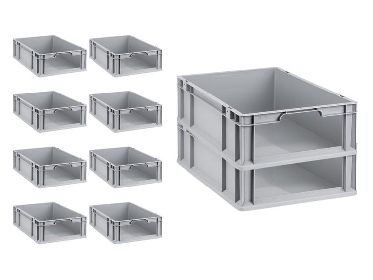 PROREGAL SparSet 10x Eurobox NextGen Store HxBxT 17 x 40 x 60 cm 34 Liter Front Offen Eurobehälter Transportbox