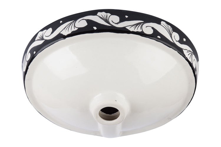 Waschbecken aus Keramik mit Dekor