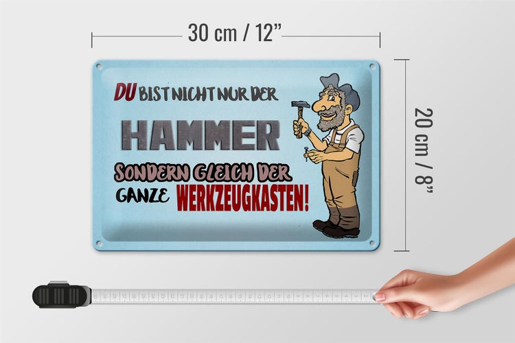 Blechschild Spruch 30x20cm du Bist nicht nur der Hammer