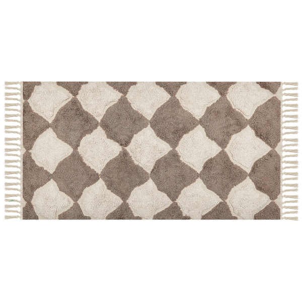 Teppich SINOP Beige 80 x 150 cm Baumwolle