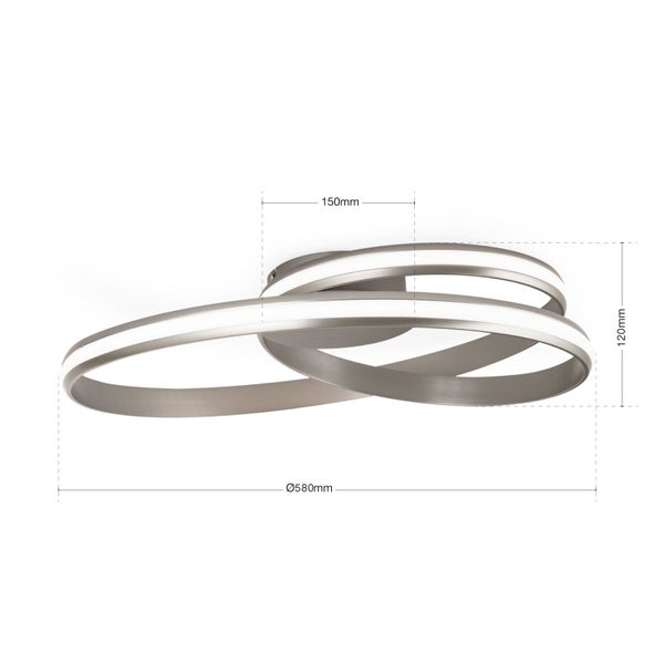Deckenleuchte mit Maßen Durchmesser 580 Millimeter, Höhe 120 Millimeter, Breite 150 Millimeter