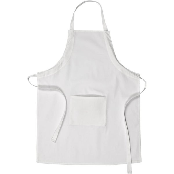 Creativ Company  Schürze, L 84 cm, B 65 cm, Größe M-XL cm, 210 g, Weiß, 1 Stk