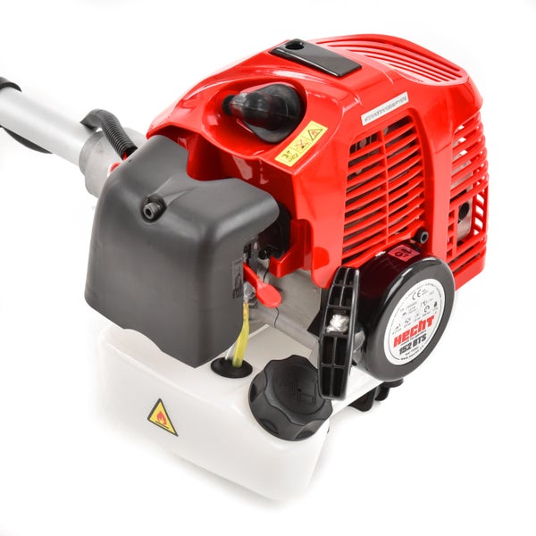 Detailansicht des Motors einer Motorsense