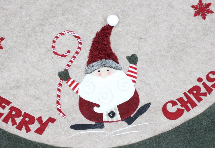 FRANK FLECHTWAREN | Christbaumdecke Wichtel, 122 x 2,5 x 122 cm, POLYESTER