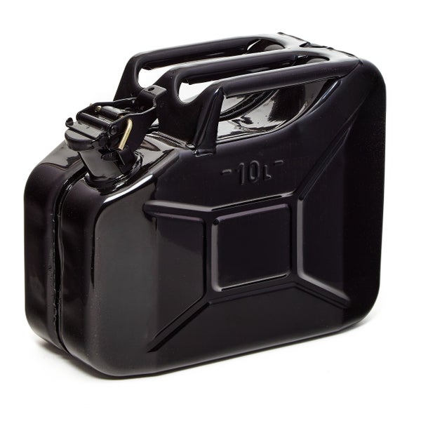 BW® Kraftstoffkanister Metall Benzinkanister 3x 10 Liter - Schwarz - RAL 9005 - TÜV-geprüft und UN-Zulassung - Made in Europe