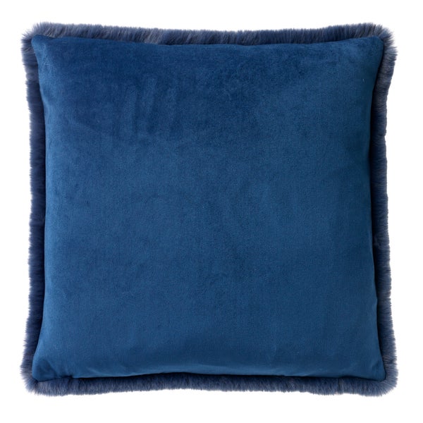Zaya Dekokissen - Bont look 45x45 cm, Blau