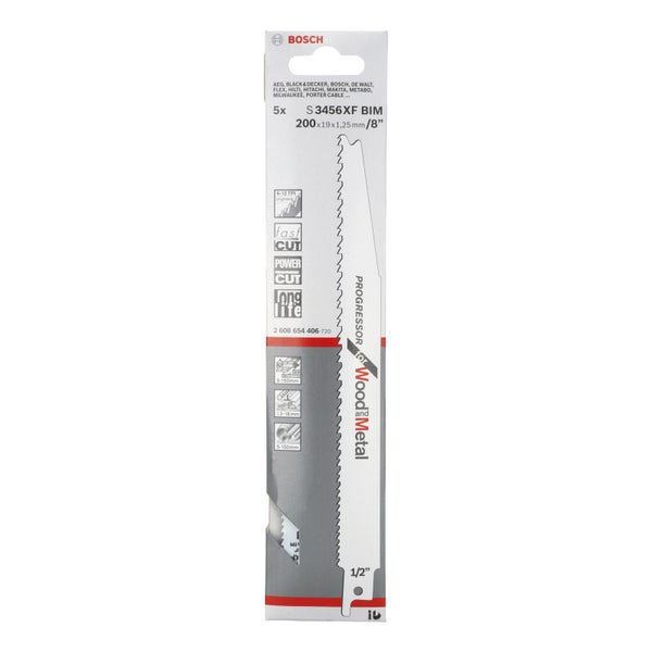 Bosch 5x Säbelsägeblatt S 3456 XF Progressor for Wood and Metal - 2608654406