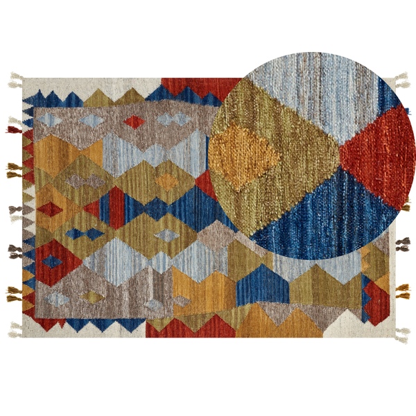 Teppich ARZAKAN Bunt 160 x 230 cm Wolle Kelim