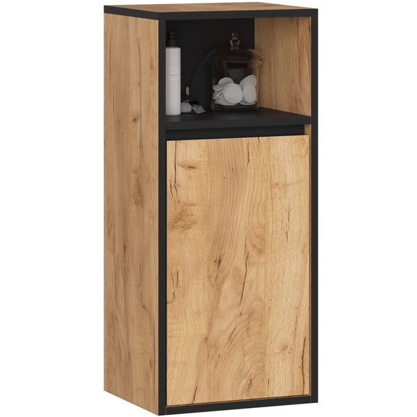 Badezimmerschrank mit einer Tür und einem offenen Fach