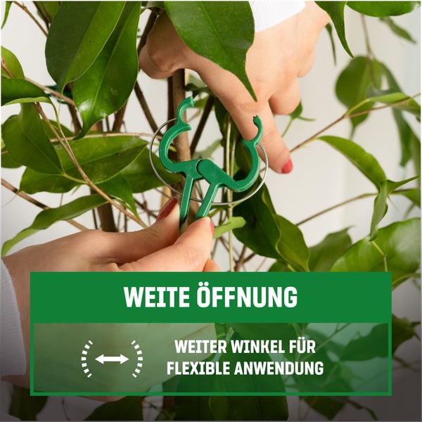 GardenGloss 24 Pflanzenclips für Kletterpflanzen - Größe: L - Pflanzenklammern für Tomaten, Rosen, Gurken und andere Rankpflanzen – Stabile Pflanzen Klammern