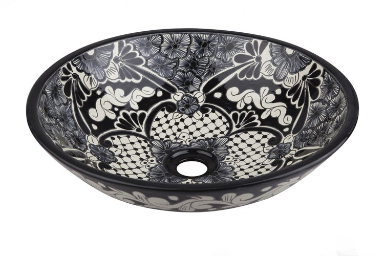 Aufsatzwaschbecken mit floralem Muster für Badezimmer