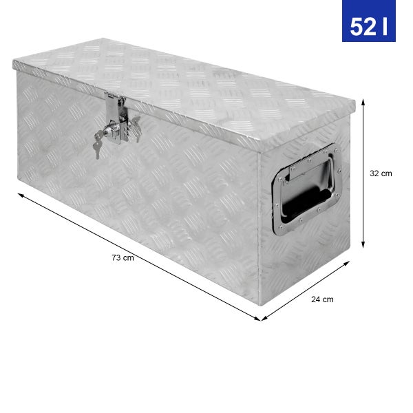 ECD Germany Alu Werkzeugkasten 73 x 24 x 32 cm - abschließbar - Werkzeugkoffer Werkzeugkiste Werkzeugbox Alukiste Kiste Alubox Transportbox Transportkiste Deichselbox Truckbox Box