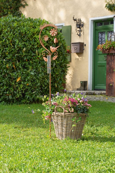 FRANK FLECHTWAREN | Gartenstecker Regensammler, METALL, GLAS, 26 x 7 x 139 cm