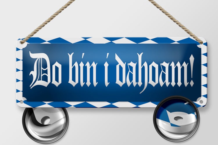 Blechschild Spruch 27x10cm Do Bin I Dahoam Dekoration