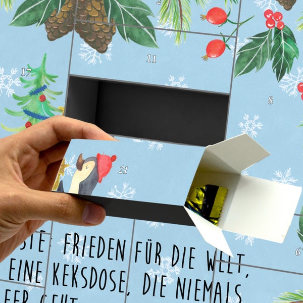 Mr. & Mrs. Panda Befüllbarer Adventskalender Pinguin Weihnachtsbaum - Blau Pastell