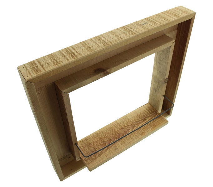 FRANK FLECHTWAREN | Dekofenster Upcycling, HOLZ, METALL, 48 x 11 x 43 cm