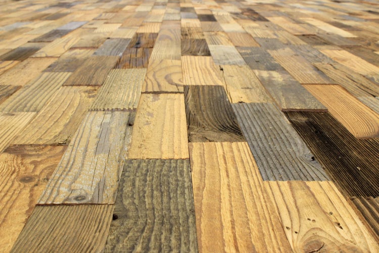 wodewa Wandverkleidung aus Holz Altholz sonnenverbrannt 1m² Echtholz Wandpaneele Holzwand