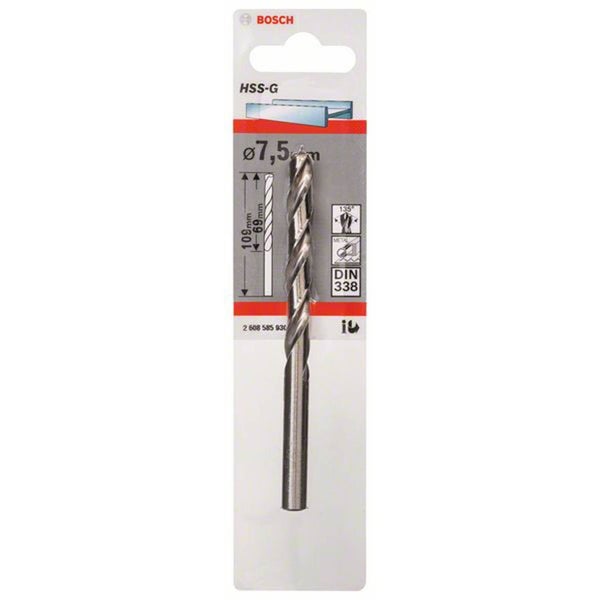 Bosch 1x Metallbohrer HSS-G DIN 338 7,5 x 69 x 109 mm - 2608585930