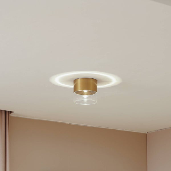 Lindby LED Deckenleuchte Dalila (Modern) in Gold / Messing aus Aluminium (1 flammig, ) - Lampe Deckenlampe Wohnzimmerleuchte