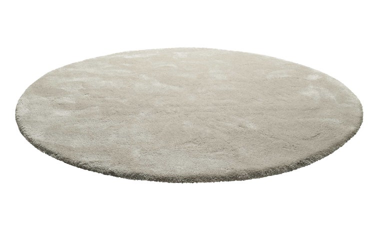 Teppich Rund Hellgrau Creme Hochflor Pisa Homie Living 120 cm rund