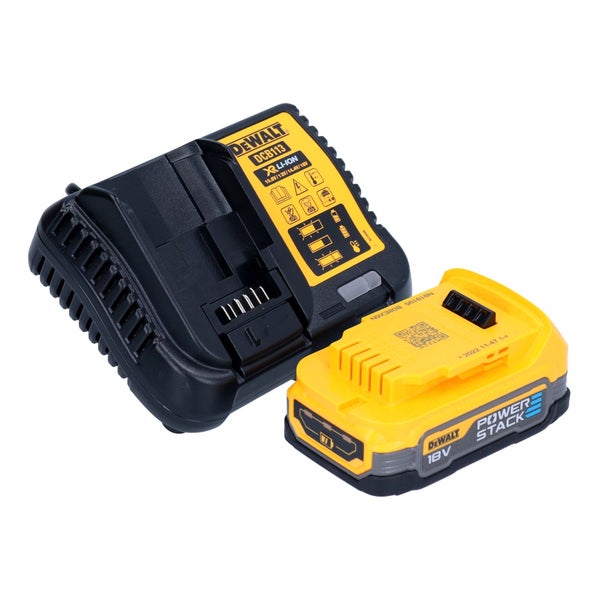 DeWalt Akku-Ladegerät DCB113 und DeWalt PowerStack Akku mit 18 Volt