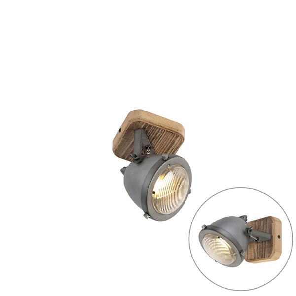 Wandspot mit Holzfuß und Licht