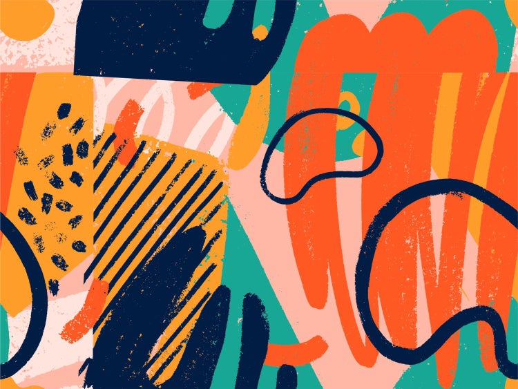 Abstraktes Muster mit verschiedenen Formen und Texturen