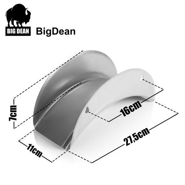 BigDean Serviettenhalter aus Metall mit Größenangaben