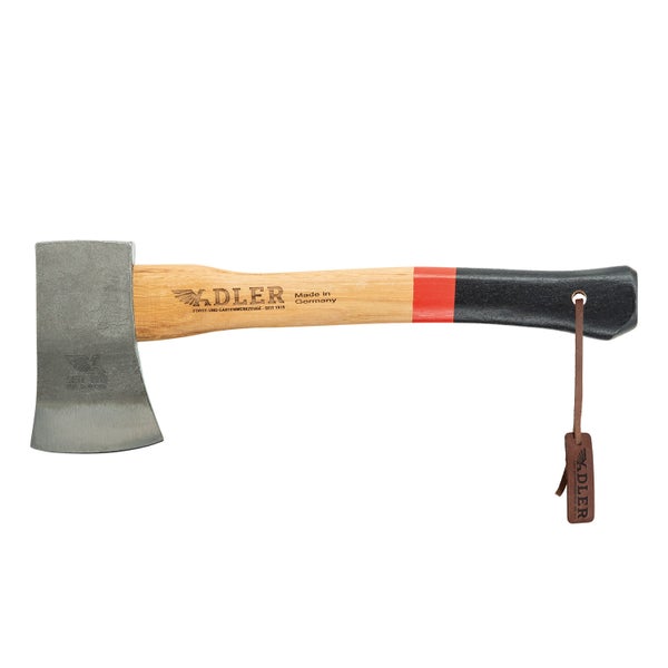 Adler Beil mit Holzstiel und Lederband, ideal für Holzarbeiten und Garten