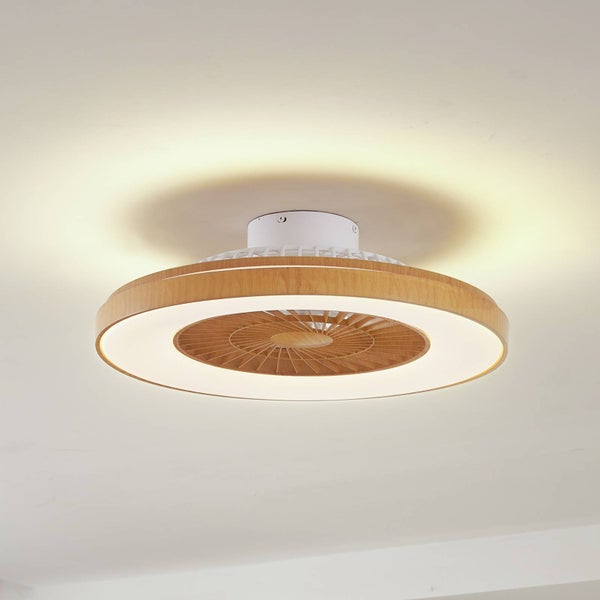 Lindby LED Deckenventilator mit Lampe Teleo dimmbar Leselampe (Modern) (1 flammig, ) - Ventilator Wohnzimmerleuchte
