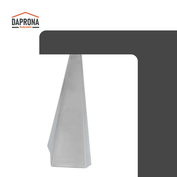 Daprona Logo, Daprona Firstendscheibe aus Zink für das Dach.