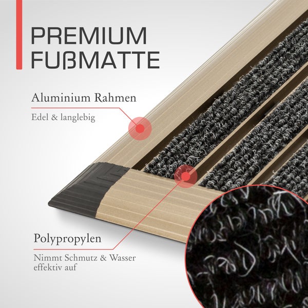 Bomoe AluGant Fußmatte 40x60cm Champagner