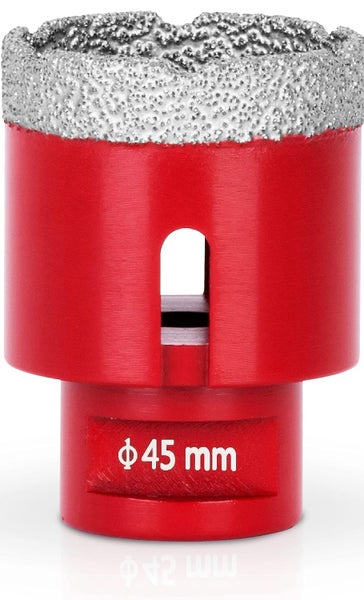 PROREGAL Diamant Bohrkronenaufsatz Premium Crystal 45 mm für Fliesen Glas Feinsteinzeug Keramik Granit Steinfliesen Winkelschleifer Flex M14