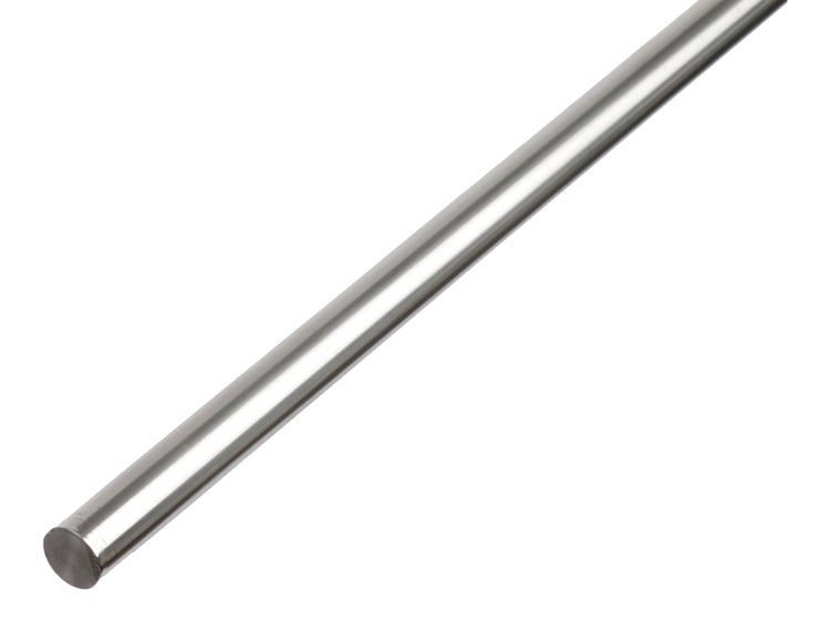 Eine glatte, runde Metallstange aus Edelstahl für verschiedene Bauvorhaben.