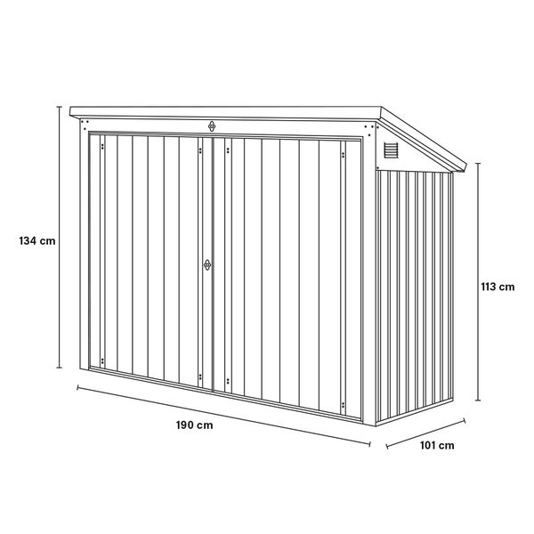 Home Deluxe - Mülltonnenbox BASURA L - Maße 190 x 101 x 134 cm, Raumfläche 1,5 m² - für 1x 240 L + 2x 120 L Mülltonnen I Mülltonnenbox, Gartenbox