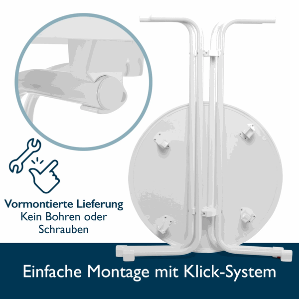 Tisch mit Klick System für einfache Montage