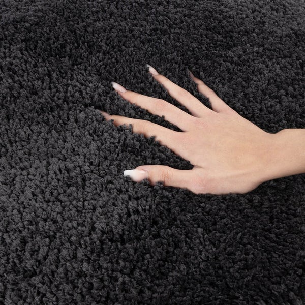 FLOORDIREKT Badematte Sky Soft - Reckteckig - Rutschhemmende Rückseite - Dunkelgrau - 50 x 60 cm