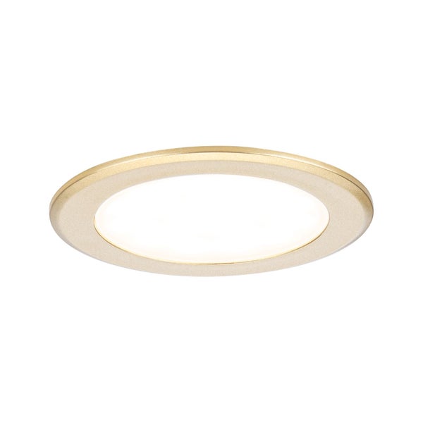 LED Möbeleinbauleuchten 3er-Set rund 65mm 3x2,5W 3x180lm 230/12V 3000K Gold matt