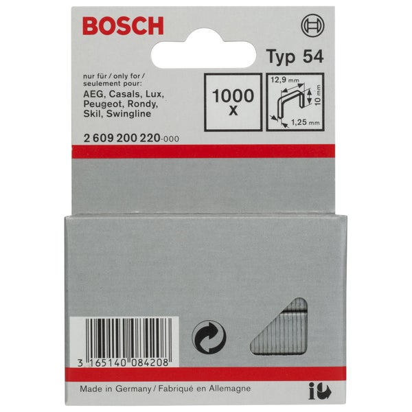 Bosch Logo; 1000 Stück Typ 54 Klammern für diverse Geräte