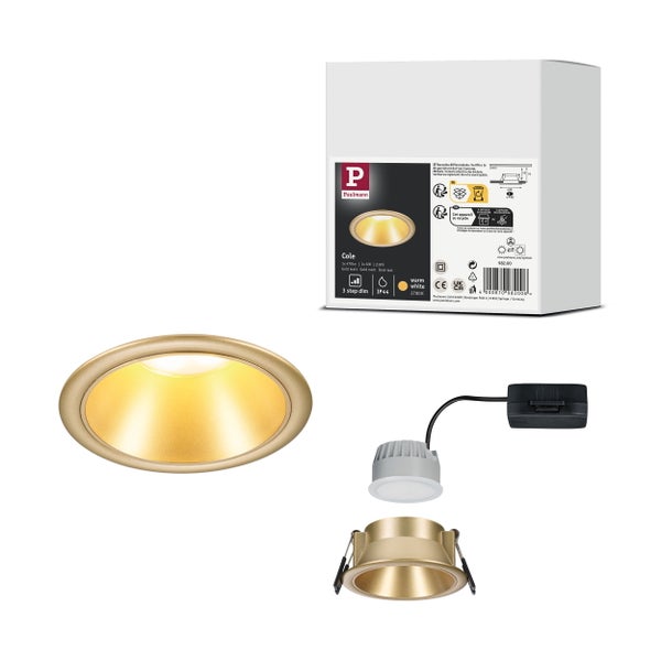 Paulmann Cole Einbaustrahler, dreistufig dimmbar, Schutzart IP44