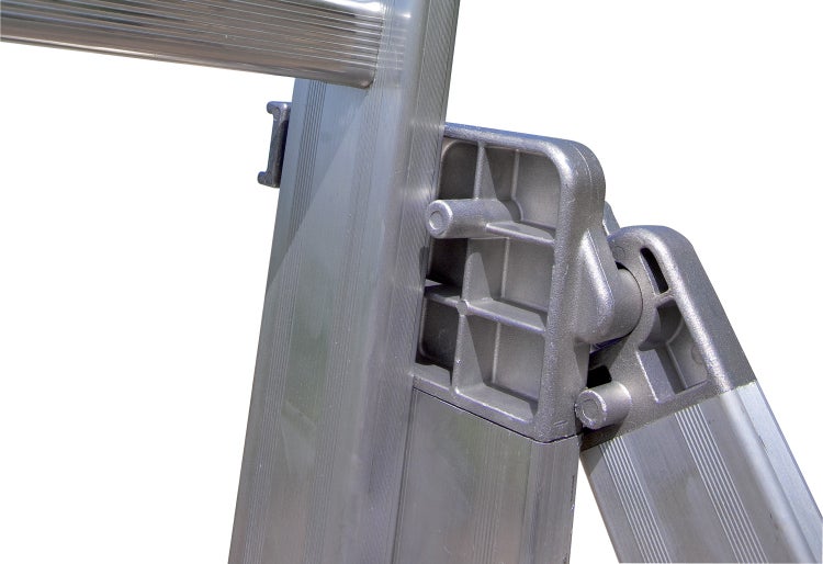 Detailansicht einer Aluminiumleiter mit Gelenk