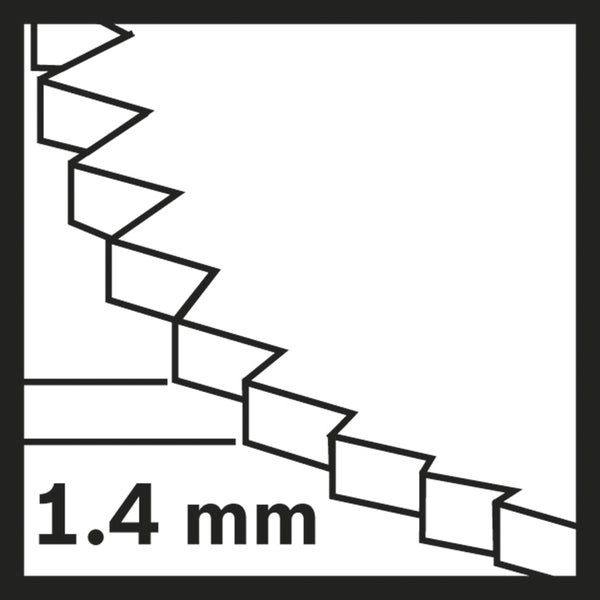 Symbol für eine Zahnteilung von 1,4 mm