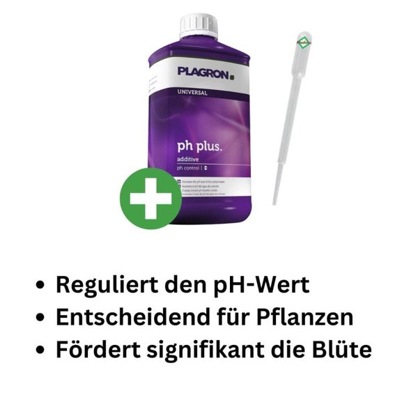 Plagron pH-Plus 1 Liter – Mineralischer pH-Regulator für optimales Wachstum & Ertrag in Garten, Teich, Pool & Hydrokultur mit präziser Dosierung