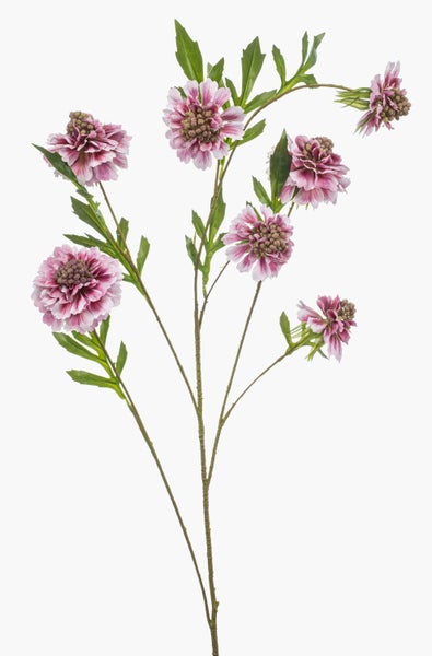 Künstlicher Zweig Scabiosa RUXTER, Hellrosa, 115cm - Kunst Scabiosazweig