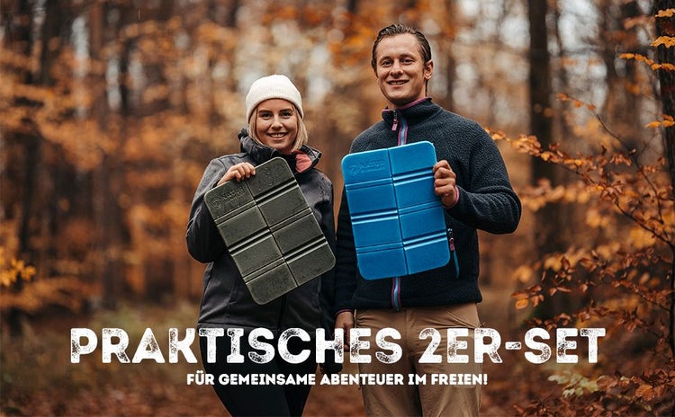 Naturbummler ® 2er Set Thermo Sitzkissen Outdoor [Faltbar] mit Tragetasche – Stuhlkissen Sitzunterlage Stuhl Survival Wandern