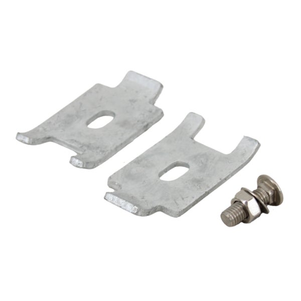 Montagesatz mit Schraube und zwei Metallplatten
