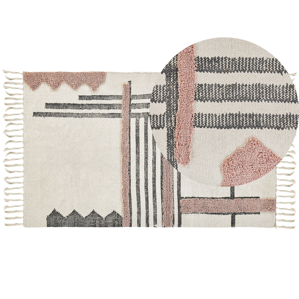 Teppich MURADIYE Beige 80 x 150 cm Baumwolle
